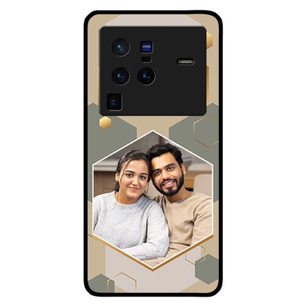 Vivo X80 Pro 5G Photo Printing on Glass Case - Stylish Hexagon Pattern Design Vivo X80 Pro 5G Photo Printing on Glass Case - Stylish Hexagon Pattern Design
