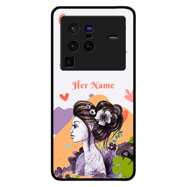 Vivo X80 Pro 5G Personalized Glass Phone Case - Woman And Nature Design