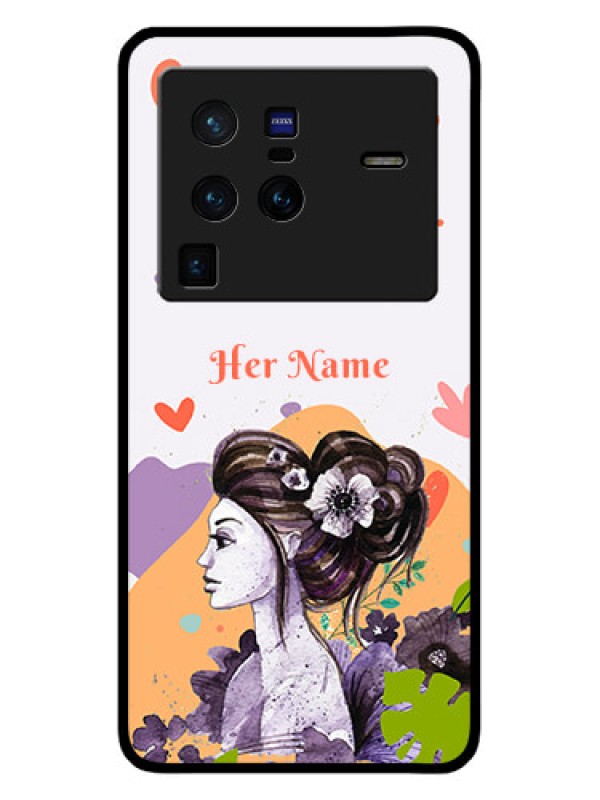 Custom Vivo X80 Pro 5G Personalized Glass Phone Case - Woman And Nature Design