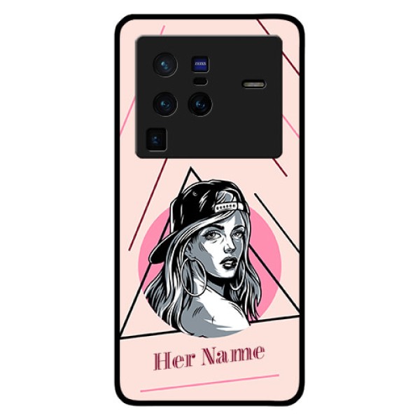 Vivo X80 Pro 5G Personalized Glass Phone Case - Rockstar Girl Design