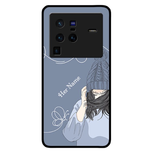 Vivo X80 Pro 5G Custom Glass Mobile Case - Girl in winter outfit Design Vivo X80 Pro 5G Custom Glass Mobile Case - Girl in winter outfit Design