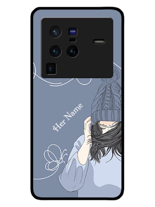 Custom Vivo X80 Pro 5G Custom Glass Mobile Case - Girl in winter outfit Design
