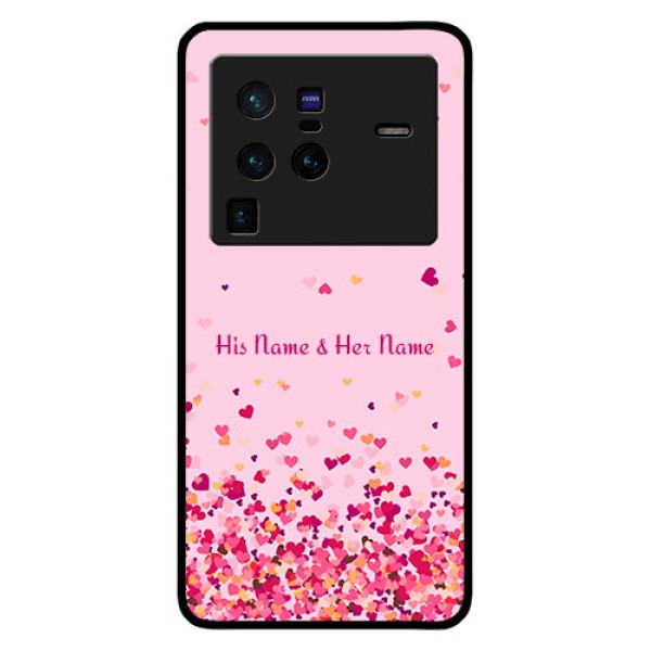 Vivo X80 Pro 5G Photo Printing on Glass Case - Floating Hearts Design