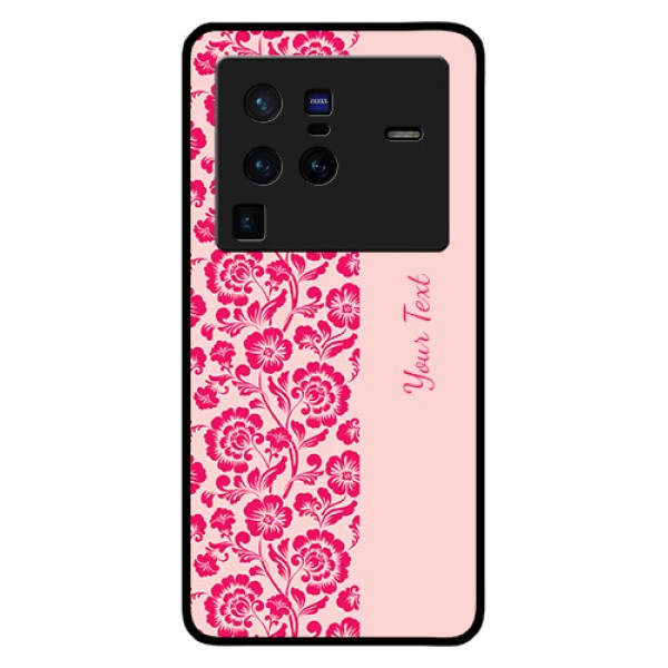 Vivo X80 Pro 5G Custom Glass Phone Case - Attractive Floral Pattern Design