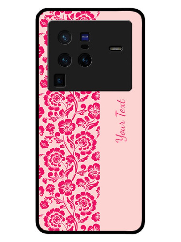 Custom Vivo X80 Pro 5G Custom Glass Phone Case - Attractive Floral Pattern Design