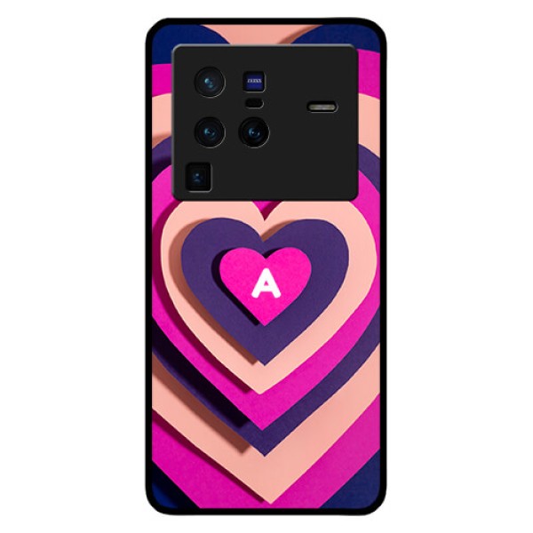 Vivo X80 Pro 5G Custom Glass Mobile Case - Cute Heart Pattern Design