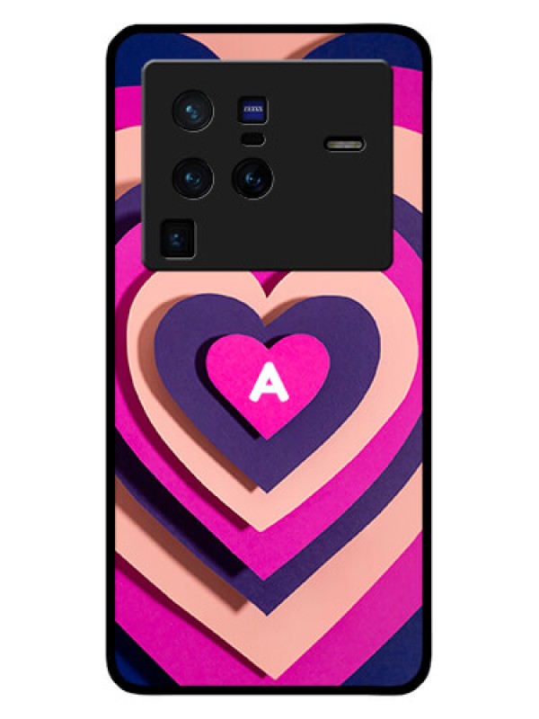 Custom Vivo X80 Pro 5G Custom Glass Mobile Case - Cute Heart Pattern Design
