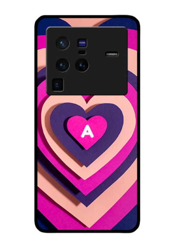 Vivo X80 Pro 5G Custom Glass Mobile Case - Cute Heart Pattern Design