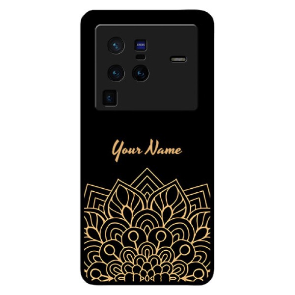 Vivo X80 Pro 5G Custom Glass Phone Case - Golden mandala Design