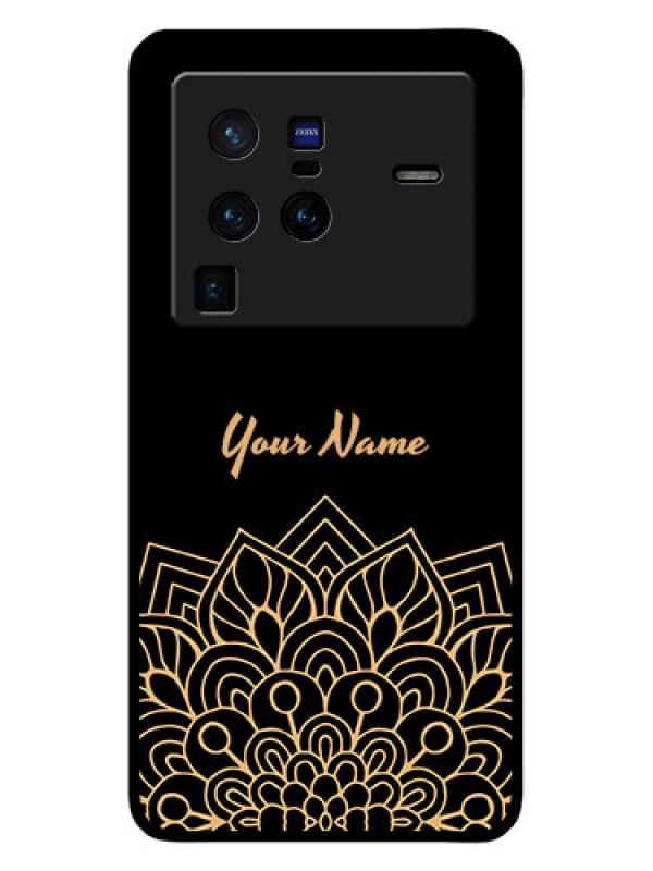 Custom Vivo X80 Pro 5G Custom Glass Phone Case - Golden mandala Design