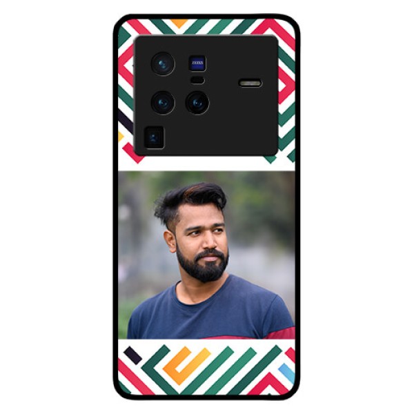 Vivo X80 Pro 5G Personalized Glass Phone Case - Colorful Maze Pattern Design