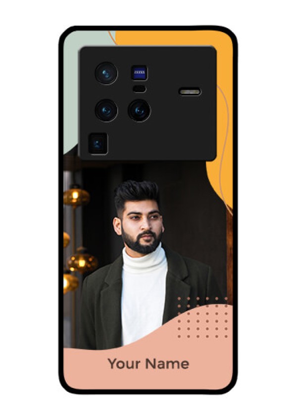Vivo X80 Pro 5G Personalized Glass Phone Case - Tri-coloured overlay design