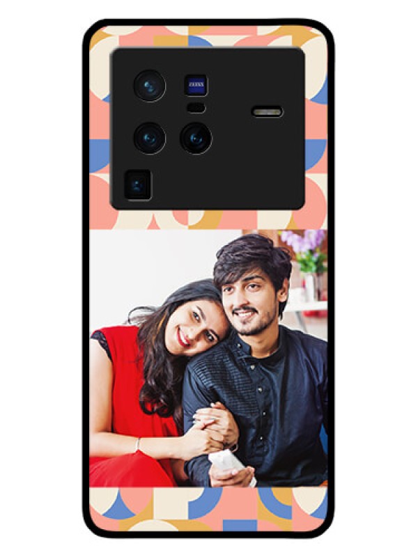 Custom Vivo X80 Pro 5G Photo Printing on Glass Case - Semi-circle Maze Pattern Design