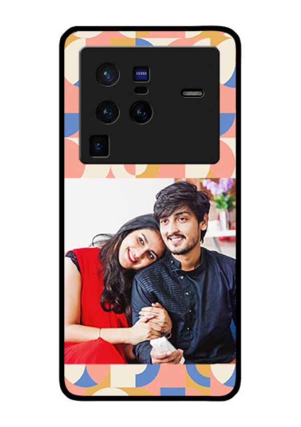 Vivo X80 Pro 5G Photo Printing on Glass Case - Semi-circle Maze Pattern Design
