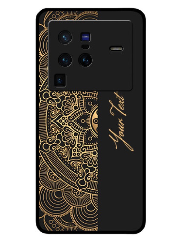 Custom Vivo X80 Pro 5G Photo Printing on Glass Case - Mandala art with custom text Design