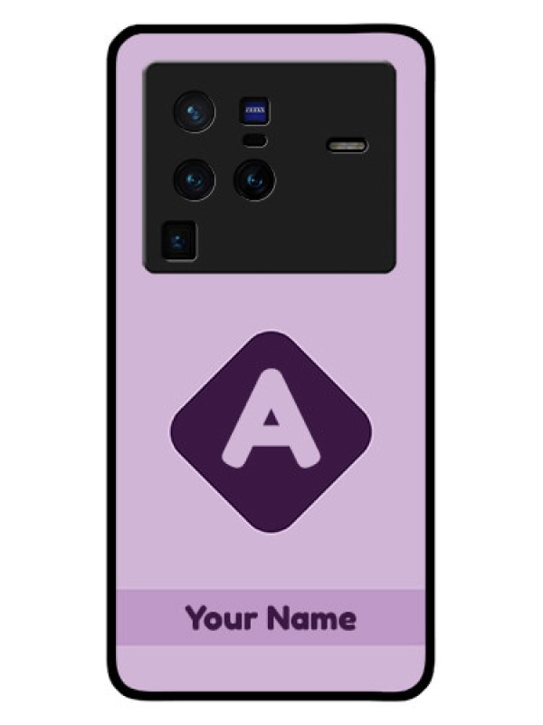 Custom Vivo X80 Pro 5G Custom Glass Mobile Case - Custom Letter in curved badge Design
