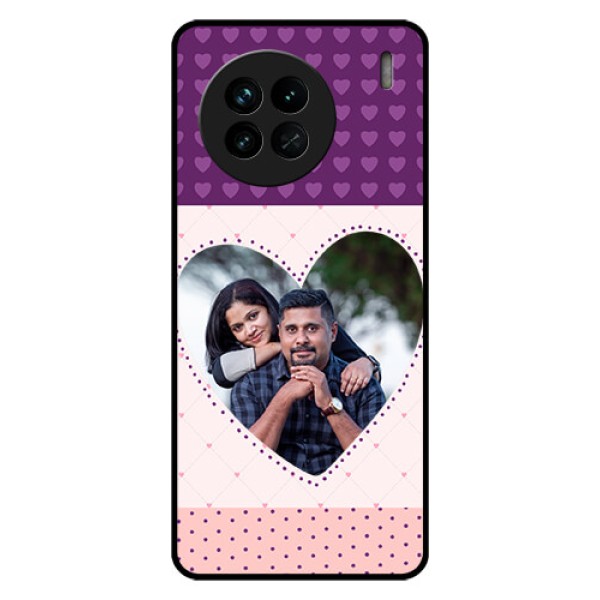 Vivo X90 5G Custom Glass Phone Case - Violet Love Dots Design