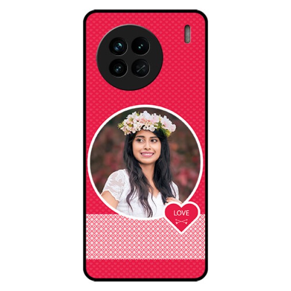 Vivo X90 5G Personalised Glass Phone Case - Pink Pattern Design
