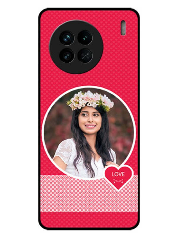 Custom Vivo X90 5G Personalised Glass Phone Case - Pink Pattern Design
