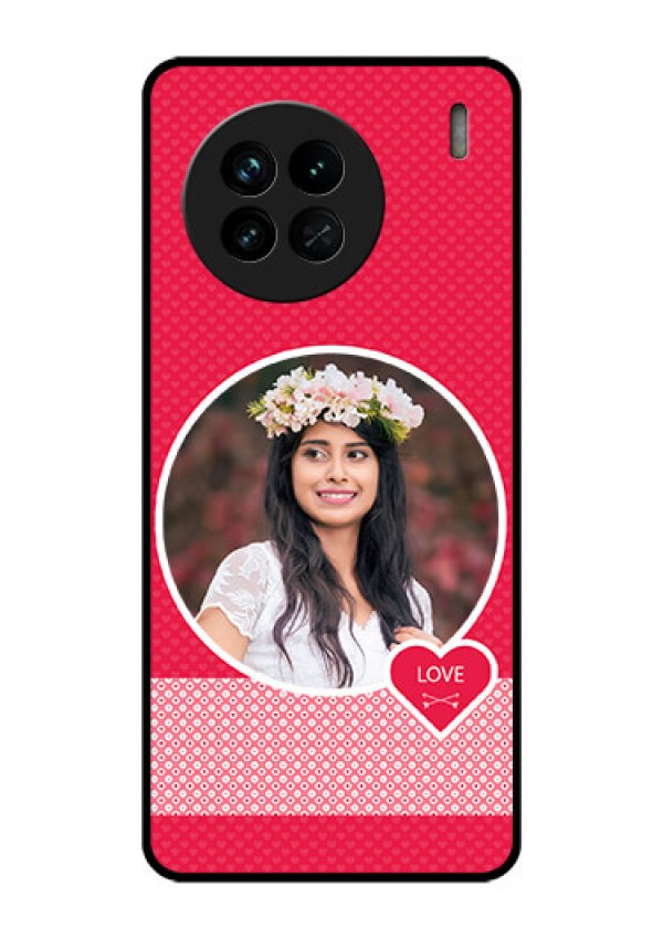 Vivo X90 5G Personalised Glass Phone Case - Pink Pattern Design