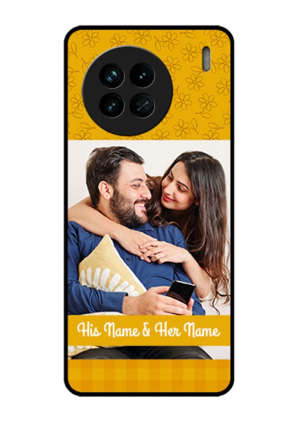 Vivo X90 5G Custom Glass Mobile Case - Yellow Floral Design