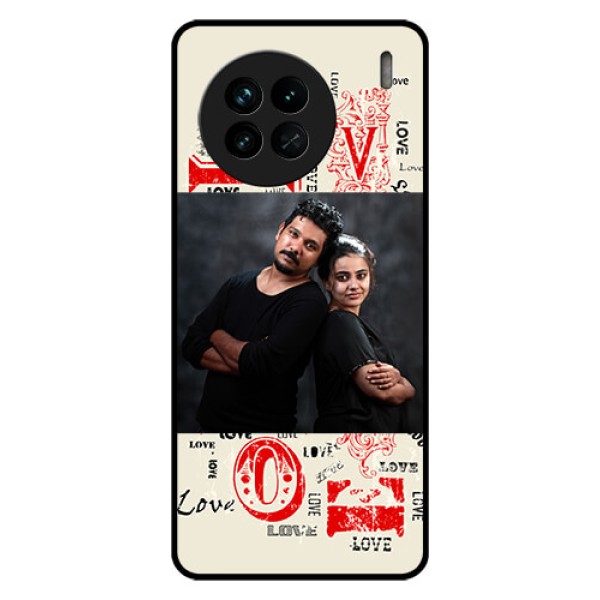 Vivo X90 5G Photo Printing on Glass Case - Trendy Love Design Case