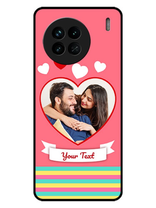 Custom Vivo X90 5G Photo Printing on Glass Case - Love Doodle Design