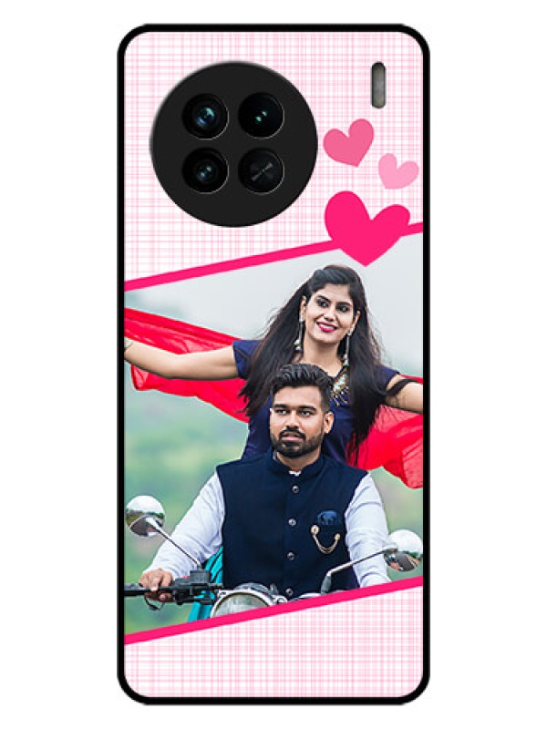 Custom Vivo X90 5G Custom Glass Phone Case - Love Shape Heart Design