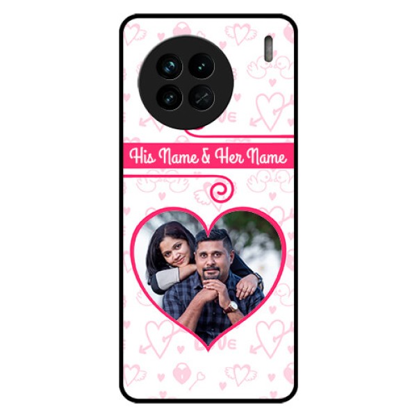 Vivo X90 5G Personalized Glass Phone Case - Heart Shape Love Design