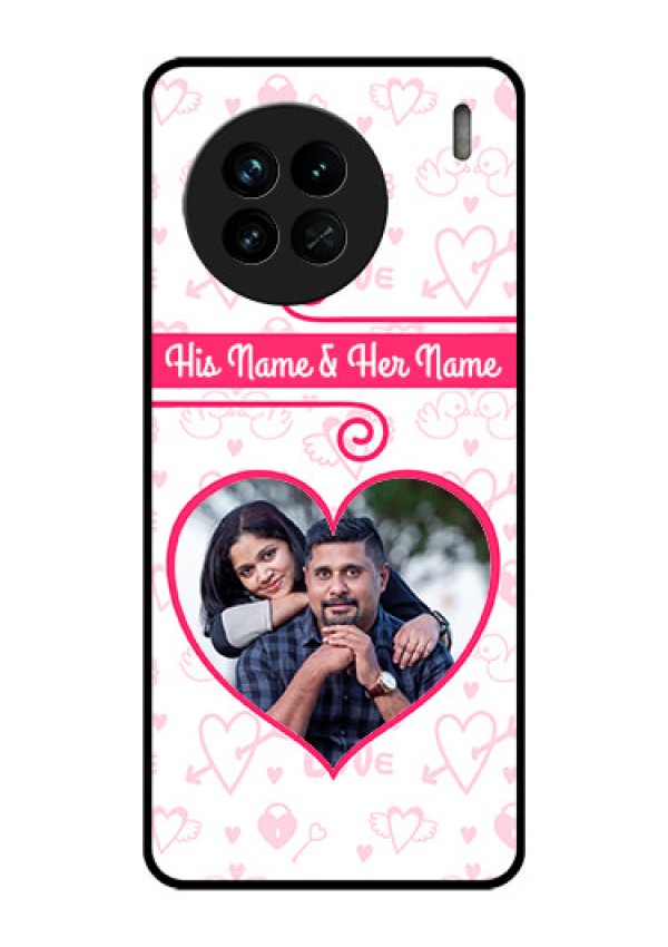 Vivo X90 5G Personalized Glass Phone Case - Heart Shape Love Design