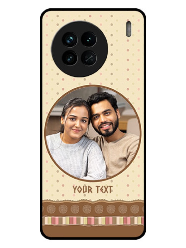 Custom Vivo X90 5G Custom Glass Mobile Case - Brown Dotted Mobile Case Design