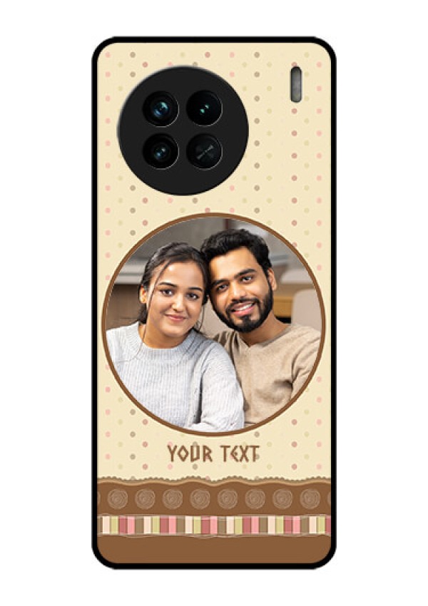 Vivo X90 5G Custom Glass Mobile Case - Brown Dotted Mobile Case Design