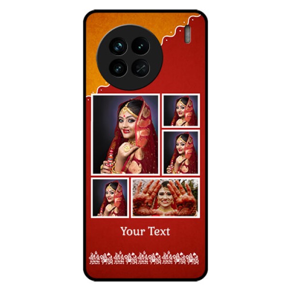 Vivo X90 5G Personalized Glass Phone Case - Wedding Pic Upload Design