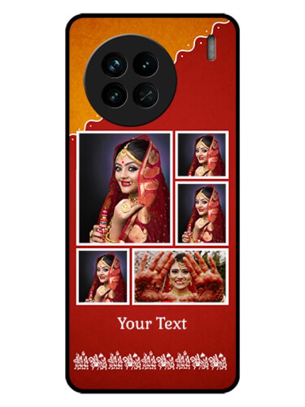 Custom Vivo X90 5G Personalized Glass Phone Case - Wedding Pic Upload Design