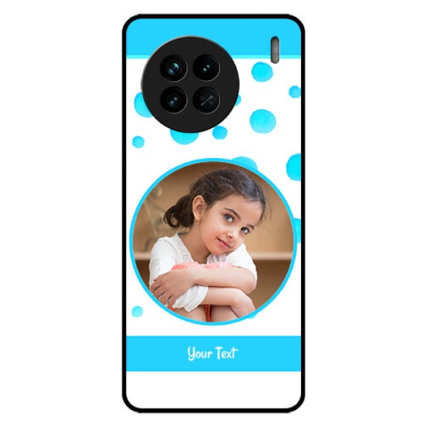 Vivo X90 5G Photo Printing on Glass Case - Blue Bubbles Pattern Design Vivo X90 5G Photo Printing on Glass Case - Blue Bubbles Pattern Design