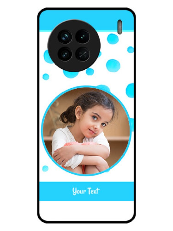 Custom Vivo X90 5G Photo Printing on Glass Case - Blue Bubbles Pattern Design
