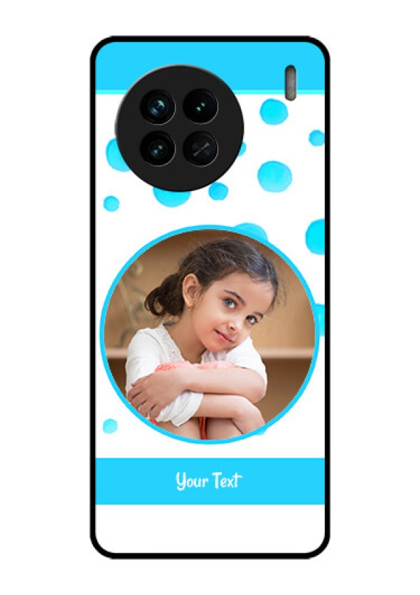 Vivo X90 5G Photo Printing on Glass Case - Blue Bubbles Pattern Design