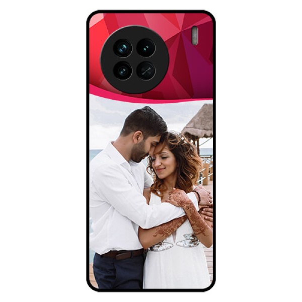 Vivo X90 5G Custom Glass Mobile Case - Red Abstract Design