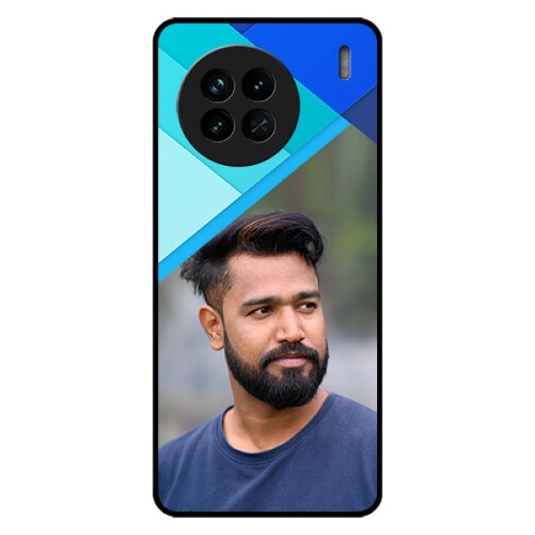 Vivo X90 5G Custom Glass Phone Case - Blue Pattern Design