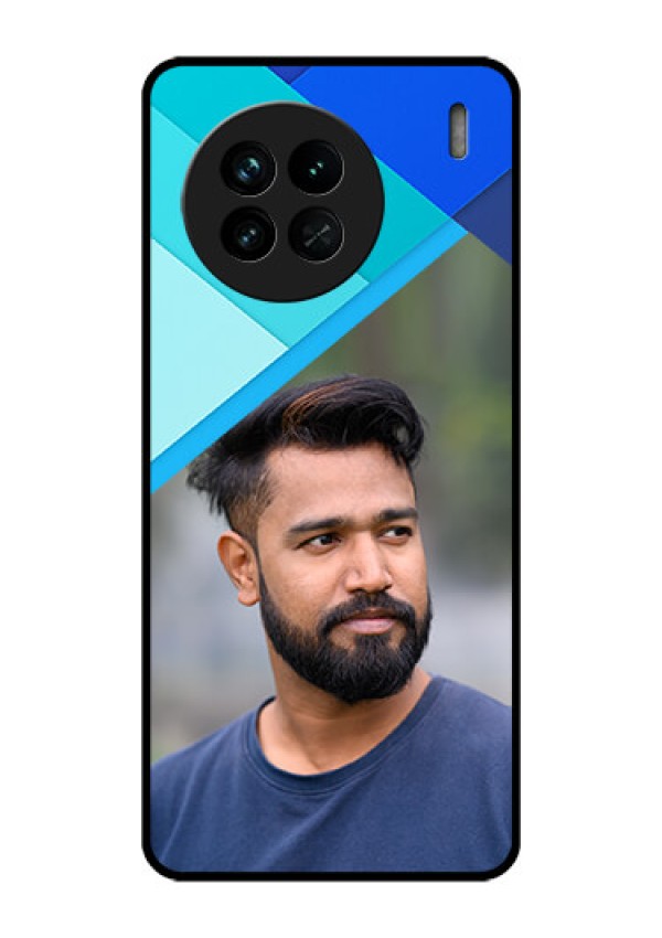 Vivo X90 5G Custom Glass Phone Case - Blue Pattern Design