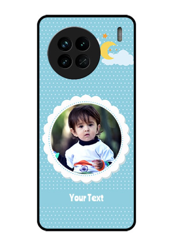 Vivo X90 5G Personalised Glass Phone Case - Violet Pattern Design