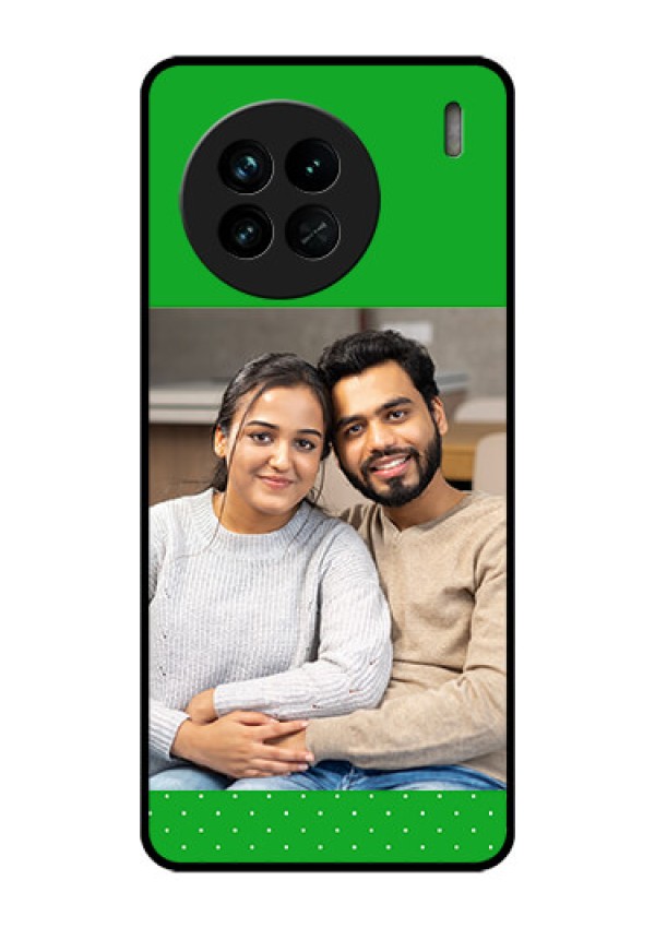 Vivo X90 5G Personalized Glass Phone Case - Green Pattern Design