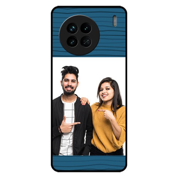 Vivo X90 5G Custom Glass Phone Case - Blue Pattern Cover Design
