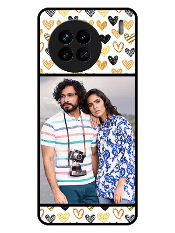 Custom Vivo X90 5G Photo Printing on Glass Case - Love Symbol Design