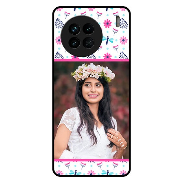 Vivo X90 5G Photo Printing on Glass Case - Colorful Flower Design