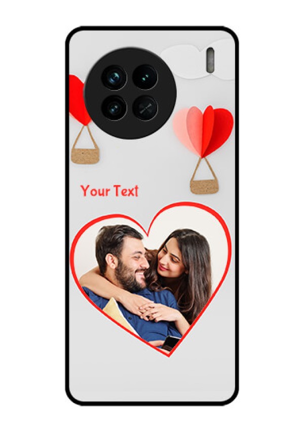 Vivo X90 5G Custom Glass Mobile Case - Parachute Love Design