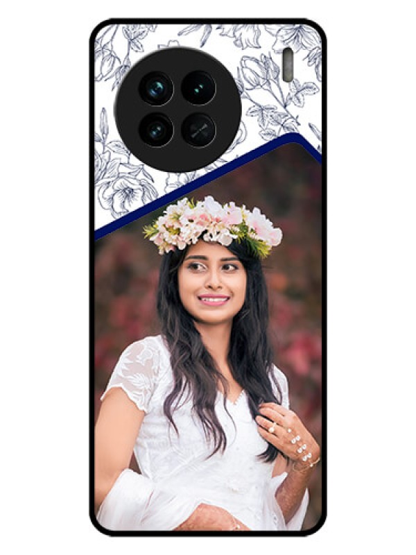 Custom Vivo X90 5G Personalized Glass Phone Case - Premium Floral Design