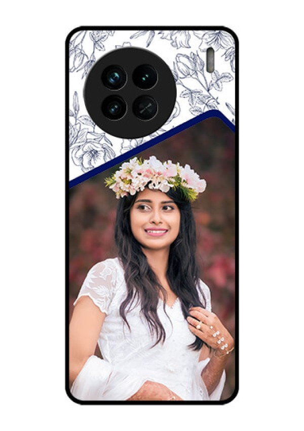 Vivo X90 5G Personalized Glass Phone Case - Premium Floral Design