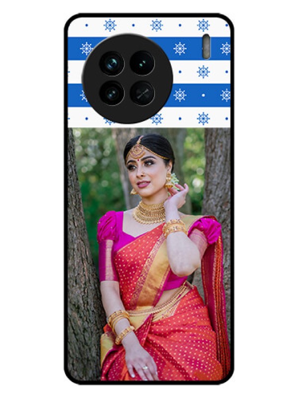 Custom Vivo X90 5G Photo Printing on Glass Case - Snow Pattern Design