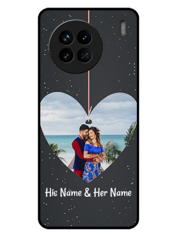 Custom Vivo X90 5G Custom Glass Phone Case - Hanging Heart Design